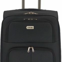 Beste Verkoop 🛒 SB Travelbags 2 Delige Bagage Stoffen Kofferset 4 Wielen Trolley -Zwart - 65cm/55cm 🤩 -Samsonite Winkel 385x840 2