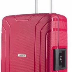 Coupon 🤩 CarryOn Steward TSA Reiskoffer - 65cm Trolley Met Kliksloten - Dubbele Wielen - Rood 😉