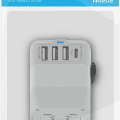 Flash-uitverkoop 🧨 Ar202 Universele Wereldstekker Met 4 USB-C En USB Poorten - Internationale Reisstekker Voor 150+ Landen - EU - Engeland (UK) - Amerika (USA) - Australië - Azië - Zuid Amerika - Reis Adapter - Wereld Stekker - Oplader – Wit 💯 -Samsonite Winkel 549x840 4