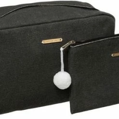 Coupon 😉 5five Set Van 2x Toilettassen/make-up/opberg Tasjes Zwart - Reis/vakantie Toilettassen/make-up Etui 👏