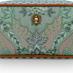 Gloednieuw 🔥 Pip Studio - Make-up Tas - Vierkant - Kyoto Festival - Groen - Small 👍
