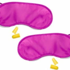 Beste recensies van ✨ Merkloos 2x Stuks Slaapmasker Fuchsia Met Oordoppen - 19 X 9 Cm 🌟