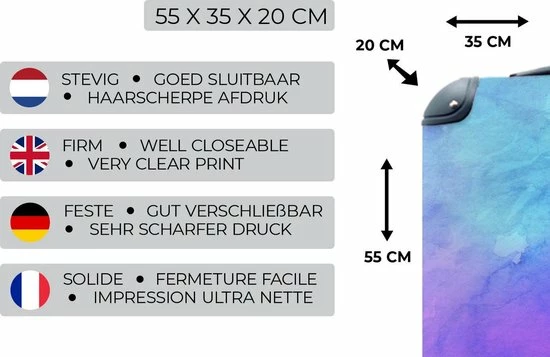 Coupon ❤️ MuchoWow Koffer - Meisje - Waterverf - Pastel - Blauw - Trolley - 👜 Handbagage - 35x55x20 Cm - Koffer Meisje - Reiskoffer 😀 5 Coupon ❤️ MuchoWow Koffer - Meisje - Waterverf - Pastel - Blauw - Trolley - 👜 Handbagage - 35x55x20 Cm - Koffer Meisje - Reiskoffer 😀 - Afbeelding 3