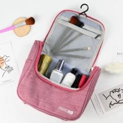 Beste deal 🧨 Merkloos Decopatent® Ophangbare Toilettas Met Haak - Dames & Heren - Travel Bag Organizer - Waterdichte Reis Tas - Mannen & Vrouwen - Grijs 🌟 -Samsonite Winkel 550x365 8