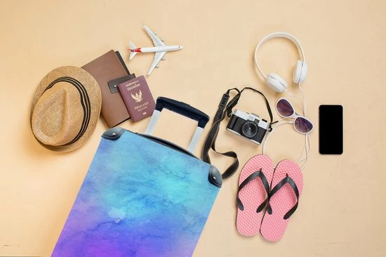 Coupon ❤️ MuchoWow Koffer - Meisje - Waterverf - Pastel - Blauw - Trolley - 👜 Handbagage - 35x55x20 Cm - Koffer Meisje - Reiskoffer 😀 6 Coupon ❤️ MuchoWow Koffer - Meisje - Waterverf - Pastel - Blauw - Trolley - 👜 Handbagage - 35x55x20 Cm - Koffer Meisje - Reiskoffer 😀 - Afbeelding 4