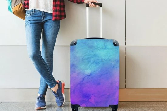 Coupon ❤️ MuchoWow Koffer - Meisje - Waterverf - Pastel - Blauw - Trolley - 👜 Handbagage - 35x55x20 Cm - Koffer Meisje - Reiskoffer 😀 7 Coupon ❤️ MuchoWow Koffer - Meisje - Waterverf - Pastel - Blauw - Trolley - 👜 Handbagage - 35x55x20 Cm - Koffer Meisje - Reiskoffer 😀 - Afbeelding 5