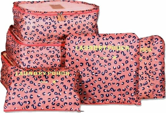 Promo π Jealie Packing Cubes 6-delig - Kleding Organiser Set - Opbergzakken - Reis Zakken - Inpak Kubussen - π Backpack - Reizen - Luipaard Print - Roze π 3 Promo π Jealie Packing Cubes 6-delig - Kleding Organiser Set - Opbergzakken - Reis Zakken - Inpak Kubussen - π Backpack - Reizen - Luipaard Print - Roze π