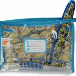 Gloednieuw 🔥 Despicable Me Verschrikkelijke Ikke Minion Toillettas Set Voor Kinderen Met Haarborstel En Tandenborstelkoker – 15x22x7cm | Logeer Pakket | Logeer Tasje Voor Jongens | Tasje Voor Toiletartikkelen Voor Logeren ✔️
