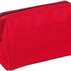 Korting 🔔 Merkloos Stevige Toilettas/make-up Tas Rood Met Metalen Scharniersluiting 25 Cm Voor Heren/dames - Reis Toilettassen/etui - 👜 Handbagage ✔️