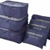 Korting 👍 Jealie Packing Cubes 6-delig - Kleding Organiser Set - Opbergzakken - Reis Zakken - Inpak Kubussen - 🎒 Backpack - Reizen - Blauw 🥰