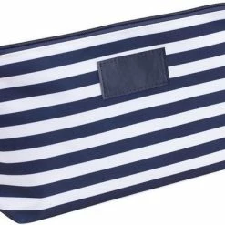 Goedkoopste 😍 Merkloos Toilettas/make-up Tas Gestreept Blauw/wit 28 Cm Voor Heren/dames - Reis Toilettassen/etui - 👜 Handbagage ⌛