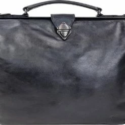 Coupon 🔥 Bear Design Sheldon Leren Rugtas / Dokterstas - Zwart 🌟