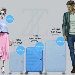 Flash-uitverkoop 🔔 ©TROLLEYZ - Ibiza No.3 - Reiskoffer 69cm Met TSA Slot - Dubbele Wielen - 360° Spinners - 100% ABS - Reiskoffer In Ocean Blue 😀 -Samsonite Winkel 550x432