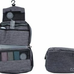 Flash-uitverkoop 🤩 Denver Travel Toilettas Met Haak En Opbergvakken - Heren & Dames - Waterafstotend - Grijs 👍 -Samsonite Winkel 550x437 2
