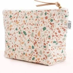 Beste deal 🧨 Merkloos Make-Up Tasje / Etui / Toilettas Met Trendy Kleurrijk Terrazzo Patroon - Terracotta Groen 🤩