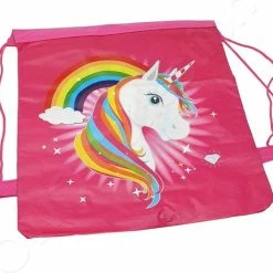 Beste Pirce 😍 Owo Collection Unicorn Eenhoorn Rainbow Regenboog Rugtas - Tas - Rugzak - Gymtas - Kinderrugzak - 35cm X 28cm - Donker Roze 🌟
