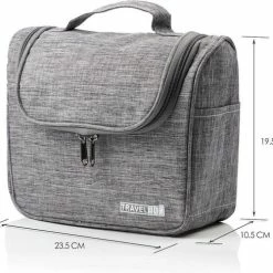 Beste deal 🧨 Merkloos Decopatent® Ophangbare Toilettas Met Haak - Dames & Heren - Travel Bag Organizer - Waterdichte Reis Tas - Mannen & Vrouwen - Grijs 🌟 -Samsonite Winkel 550x488 2