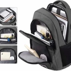 Gloednieuw 💯 Laptoprugzak, Rugzak Voor Heren Met USB-aansluiting, Schoolrugzak Voor Jongens, Tieners Met 15,6-inch Laptopcompartiment Voor Werk, School En Reizen, 35L 🎁