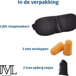Hete verkoop ✔️ JML Luxe Slaapmasker - 100% Verduisterend - Zwart - 2 Stuks 😍 -Samsonite Winkel 550x513