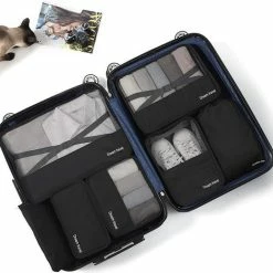 Kopen ✨ Dream Travel Packing Cubes - 7 Delige - Koffer Organizer Set - Premium Kwaliteit - Zwart 👍