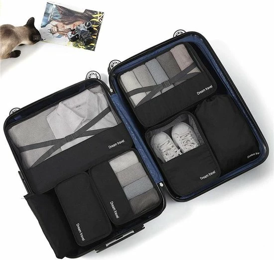 Kopen β¨ Dream Travel Packing Cubes - 7 Delige - Koffer Organizer Set - Premium Kwaliteit - Zwart π 3 Kopen β¨ Dream Travel Packing Cubes - 7 Delige - Koffer Organizer Set - Premium Kwaliteit - Zwart π
