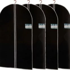 Aanbiedingen 🛒 Merkloos Set Van 8x Stuks Zwarte Kledinghoezen 60 X 150 Cm - Kledinghoezen - Bescherm Hoezen Voor Kleding 🔥