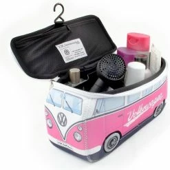 Flash-uitverkoop 😉 Brisa Toilettas Volkswagen VW Bus T2 (Bulli) - Large - Kleur : Roze/pink 💯 -Samsonite Winkel 550x531 2