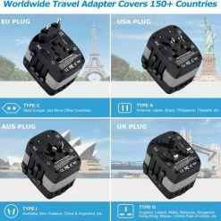 Flash-uitverkoop 🧨 Ar202 Universele Wereldstekker Met 4 USB-C En USB Poorten - Internationale Reisstekker Voor 150+ Landen - EU - Engeland (UK) - Amerika (USA) - Australië - Azië - Zuid Amerika - Reis Adapter - Wereld Stekker - Oplader – Wit 💯 -Samsonite Winkel 550x534 1