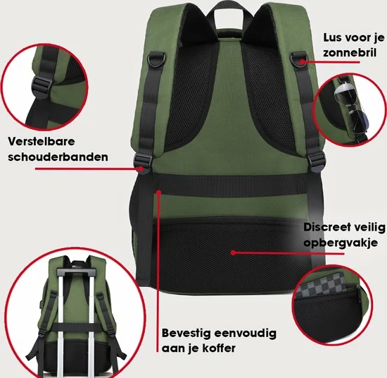 Nieuw π Kono Rugzak XL - Schooltas - 17,3 Inch Laptop Rugtas - Dames/Heren - 36L - Waterafstotend - Groen βοΈ 7 Nieuw π Kono Rugzak XL - Schooltas - 17,3 Inch Laptop Rugtas - Dames/Heren - 36L - Waterafstotend - Groen βοΈ - Afbeelding 5