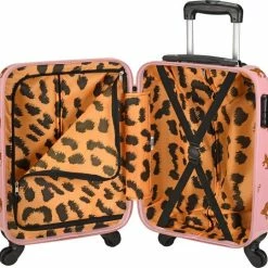 Goedkoop 😍 Princess Traveller Trendy Animal Collection - 👜 Handbagage Koffer - Leopard - Roze - 56cm 🌟 -Samsonite Winkel 550x540 3