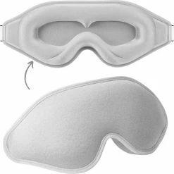 Flash-uitverkoop ✔️ YUBBI Satijnen 3D Slaapmasker - Oogmasker - Verduisterend - Reismasker - Ergonomisch - Grijs 🎉