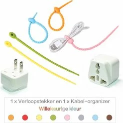 Flash-uitverkoop ⭐ Colorful Sun® Universele Wereldstekker - Amerika, China - Reisstekker Type A & B - 1 Stuk - Europa(EU) / UK / US / AU / FR / IT Naar USA, VS, Amerika, Canada, Mexico, Japan En China - Gratis Kabel Organiser - Wit ❤️ -Samsonite Winkel 550x547 4