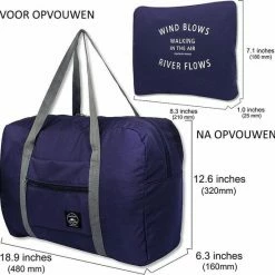Beste Pirce ❤️ Merkloos Duffelbag - Reistas - Sporttas - Opvouwbare Reistas - Weekendtas - Donkerblauw ✨ -Samsonite Winkel 550x548 8