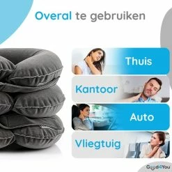 Korting 🔔 Good4You Memory Foam Reiskussen - Traagschuim Nek Kussen - Comfort Reiskussentje - Travel Pillow - Neksteun Voor Reis, Vliegtuig Of Auto - U-Vorm – Grijs 🎉 -Samsonite Winkel 550x550 18