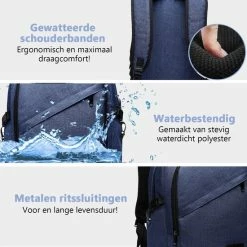 Nieuw ⭐ Kono Rugzak - Laptoptas 15 6 Inch - Rugtas Voor Mannen/Vrouwen - Schooltas Met USB Poort- Tas Voor School, Werk En Reizen - Blauw (E6715 NY) 👍 -Samsonite Winkel 550x550 209