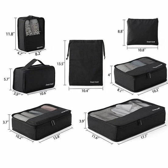 Kopen β¨ Dream Travel Packing Cubes - 7 Delige - Koffer Organizer Set - Premium Kwaliteit - Zwart π 4 Kopen β¨ Dream Travel Packing Cubes - 7 Delige - Koffer Organizer Set - Premium Kwaliteit - Zwart π - Afbeelding 2