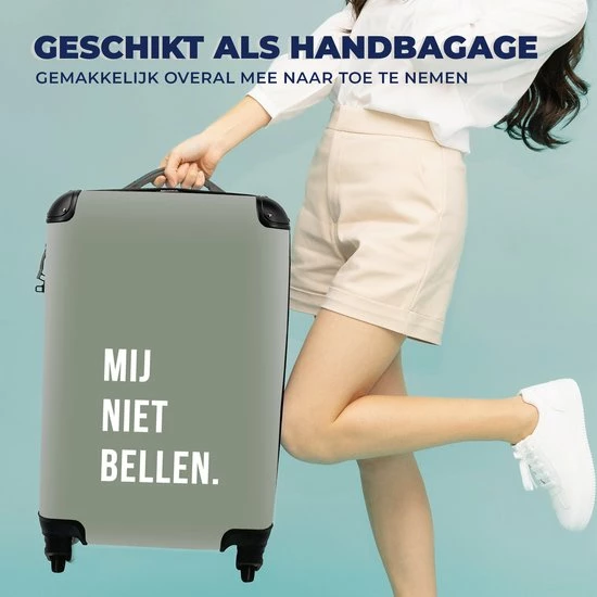 Beste deal 🥰 MuchoWow® Koffer - Quotes - Spreuken - Mij Niet Bellen. - Groen - Past Binnen 55x40x20 Cm En 55x35x25 Cm - 👜 Handbagage - Trolley - Fotokoffer 👏 5 Beste deal 🥰 MuchoWow® Koffer - Quotes - Spreuken - Mij Niet Bellen. - Groen - Past Binnen 55x40x20 Cm En 55x35x25 Cm - 👜 Handbagage - Trolley - Fotokoffer 👏 - Afbeelding 3