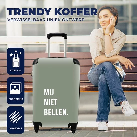 Beste deal 🥰 MuchoWow® Koffer - Quotes - Spreuken - Mij Niet Bellen. - Groen - Past Binnen 55x40x20 Cm En 55x35x25 Cm - 👜 Handbagage - Trolley - Fotokoffer 👏 8 Beste deal 🥰 MuchoWow® Koffer - Quotes - Spreuken - Mij Niet Bellen. - Groen - Past Binnen 55x40x20 Cm En 55x35x25 Cm - 👜 Handbagage - Trolley - Fotokoffer 👏 - Afbeelding 6