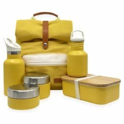 Aanbiedingen 💯 Smikkels - Complete Startset Voor Opvang En Basisschool Geel - Rugzak - RVS Lunchbox, Broodtrommel - RVS Drinkfles - RVS Thermos Drinkfles - RVS Fruitbakjes - Kind - Peuter - Kleuter 🔔
