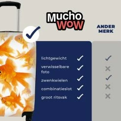 Beste deal 🎁 MuchoWow® Koffer - Goudvissen - Wit - Vissen - Past Binnen 55x40x20 Cm En 55x35x25 Cm - 👜 Handbagage - Trolley - Fotokoffer - Cabin Size - Print 🛒 -Samsonite Winkel 550x550 673