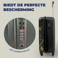 Uitgang 😍 MuchoWow® Koffer - Marmer - Goud - Zwart - Marmerlook - Luxe - Glitter - Past Binnen 55x40x20 Cm En 55x35x25 Cm - 👜 Handbagage - Trolley - Fotokoffer - Cabin Size - Print 🎁 -Samsonite Winkel 550x550 697