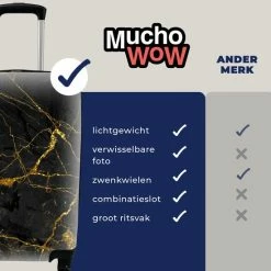 Uitgang 😍 MuchoWow® Koffer - Marmer - Goud - Zwart - Marmerlook - Luxe - Glitter - Past Binnen 55x40x20 Cm En 55x35x25 Cm - 👜 Handbagage - Trolley - Fotokoffer - Cabin Size - Print 🎁 -Samsonite Winkel 550x550 699