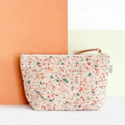 Beste deal 🧨 Merkloos Make-Up Tasje / Etui / Toilettas Met Trendy Kleurrijk Terrazzo Patroon - Terracotta Groen 🤩 -Samsonite Winkel 550x550 786