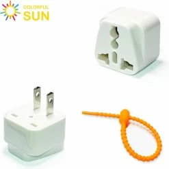 Flash-uitverkoop ⭐ Colorful Sun® Universele Wereldstekker - Amerika, China - Reisstekker Type A & B - 1 Stuk - Europa(EU) / UK / US / AU / FR / IT Naar USA, VS, Amerika, Canada, Mexico, Japan En China - Gratis Kabel Organiser - Wit ❤️ -Samsonite Winkel 550x551 1
