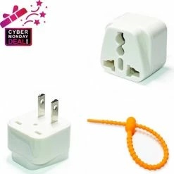 Flash-uitverkoop ⭐ Colorful Sun® Universele Wereldstekker - Amerika, China - Reisstekker Type A & B - 1 Stuk - Europa(EU) / UK / US / AU / FR / IT Naar USA, VS, Amerika, Canada, Mexico, Japan En China - Gratis Kabel Organiser - Wit ❤️