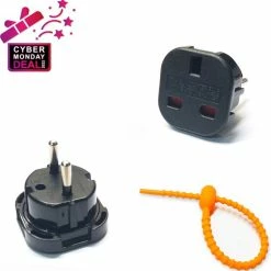 Korting 🤩 Colorful Sun® Universele Wereldstekker - Reisstekker Type E & F - UK Naar EU/ID/KR - 1 Stuk - Engeland, Schotland(UK), Hong Kong, Ierland, Malta, Maleisië, Singapore Naar Europa(EU), Indonesië, Korea - Kinderbeveiliging - Zwart 🥰