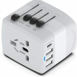 Flash-uitverkoop 🧨 Ar202 Universele Wereldstekker Met 4 USB-C En USB Poorten - Internationale Reisstekker Voor 150+ Landen - EU - Engeland (UK) - Amerika (USA) - Australië - Azië - Zuid Amerika - Reis Adapter - Wereld Stekker - Oplader – Wit 💯 -Samsonite Winkel 550x561 6