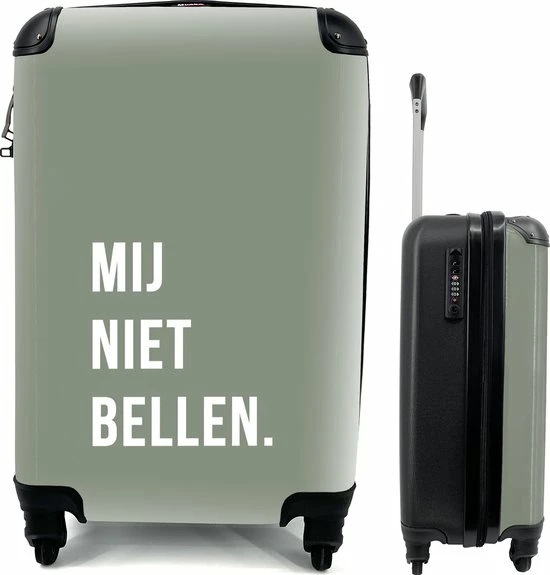 Beste deal 🥰 MuchoWow® Koffer - Quotes - Spreuken - Mij Niet Bellen. - Groen - Past Binnen 55x40x20 Cm En 55x35x25 Cm - 👜 Handbagage - Trolley - Fotokoffer 👏 3 Beste deal 🥰 MuchoWow® Koffer - Quotes - Spreuken - Mij Niet Bellen. - Groen - Past Binnen 55x40x20 Cm En 55x35x25 Cm - 👜 Handbagage - Trolley - Fotokoffer 👏