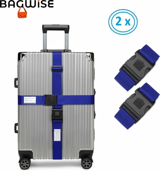 Aanbiedingen ❤️ Bagwise 2 X Kofferriem - Bagage Band - Luggage Belt - Bagage Gordel -Afstelbaar - 200cm X 5 Cm - Blauw ✔️ 3 Aanbiedingen ❤️ Bagwise 2 X Kofferriem - Bagage Band - Luggage Belt - Bagage Gordel -Afstelbaar - 200cm X 5 Cm - Blauw ✔️