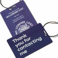 Aanbiedingen 🥰 Slimme Koffer Label (x2) - NoLongerLost - Donkerblauw - QR Code - Secure - Kofferlabels - 🔔